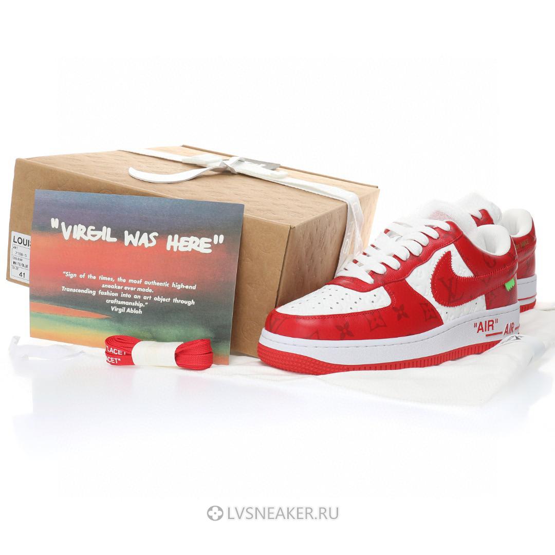 Louis Vuitton LV x Nike Air Force 1 Low By Virgil Abloh "White Comet Red" 1A9VA9 Sneakers