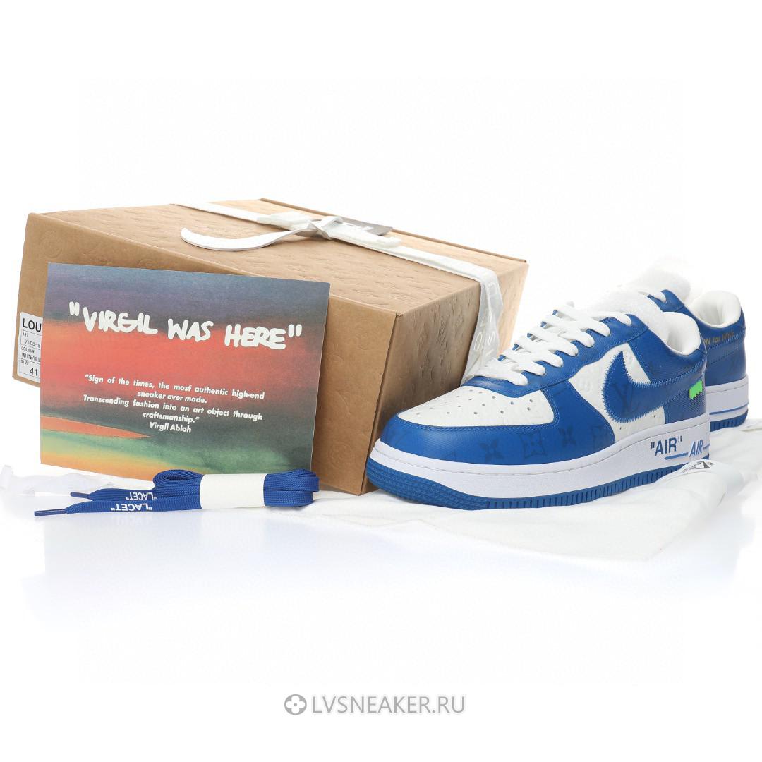 Louis Vuitton LV x Nike Air Force 1 Low By Virgil Abloh "White Team Royal" 1A9VAS Sneakers