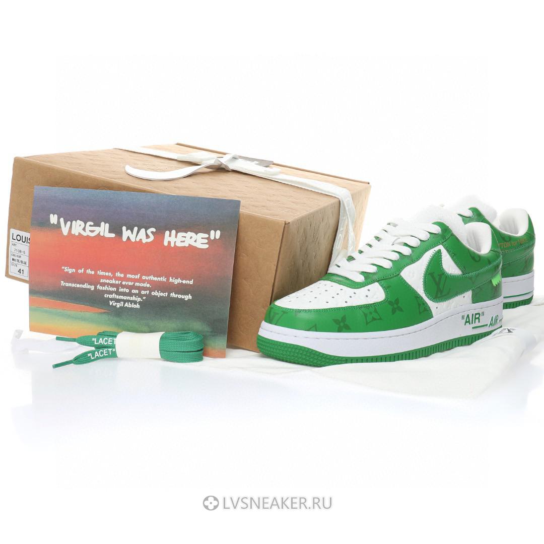 Louis Vuitton LV x Nike Air Force 1 Low By Virgil Abloh "White Gym Green" 1A9V9U Sneakers