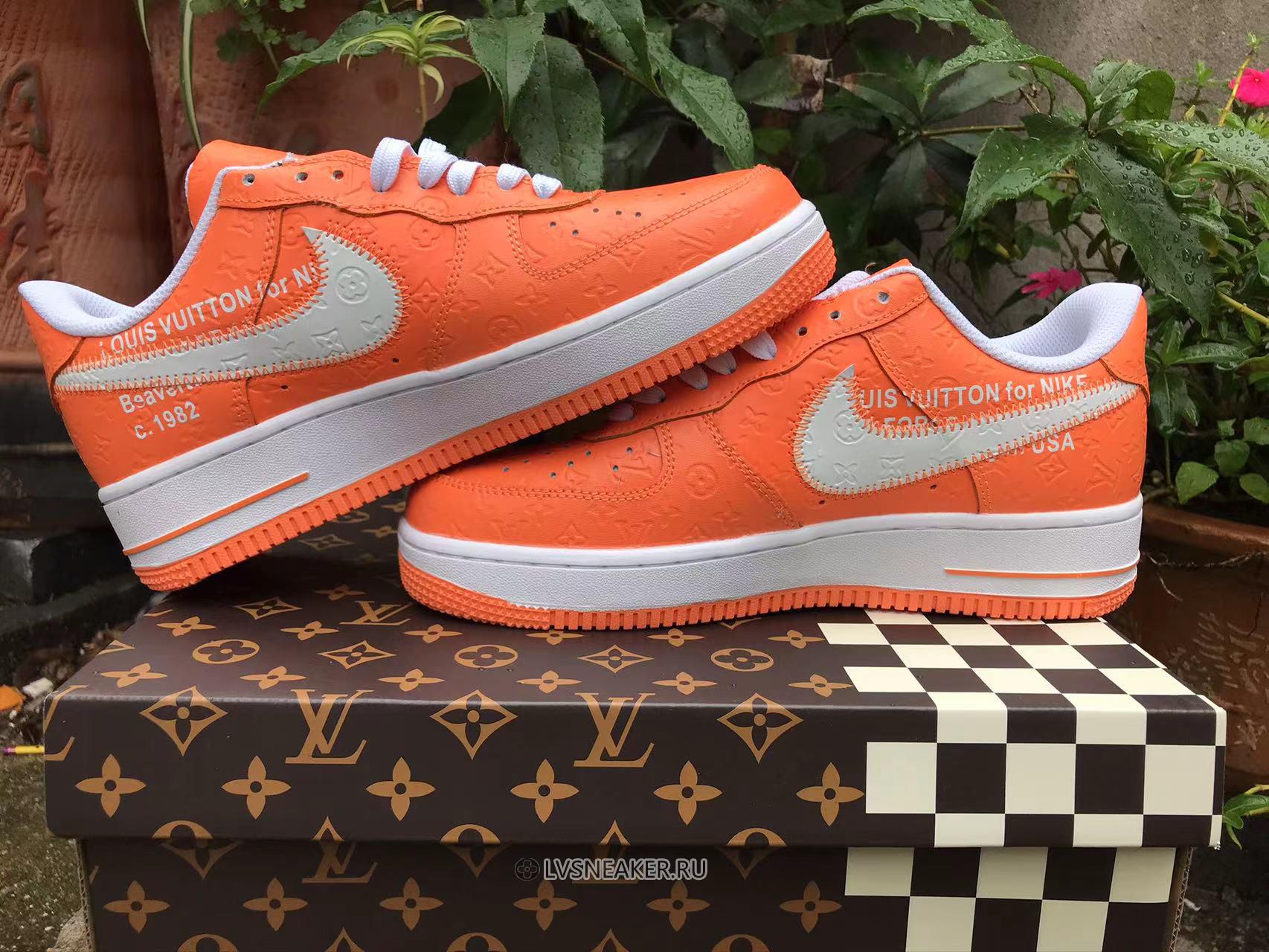 Louis Vuitton LV x Nike Air Force 1 Low "Orange White" Friends & Family 1A9V-OE55 Sneakers