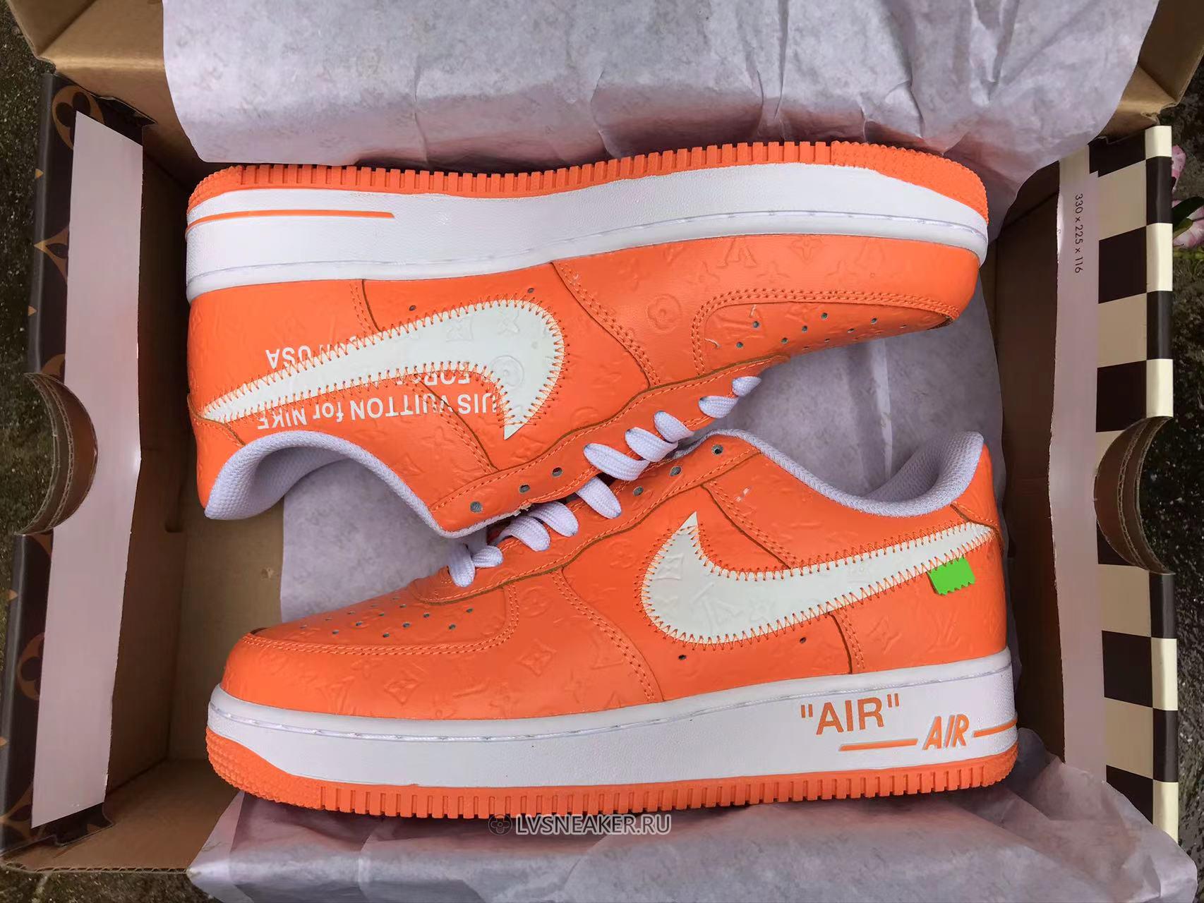 Louis Vuitton LV x Nike Air Force 1 Low "Orange White" Friends & Family 1A9V-OE55 Sneakers