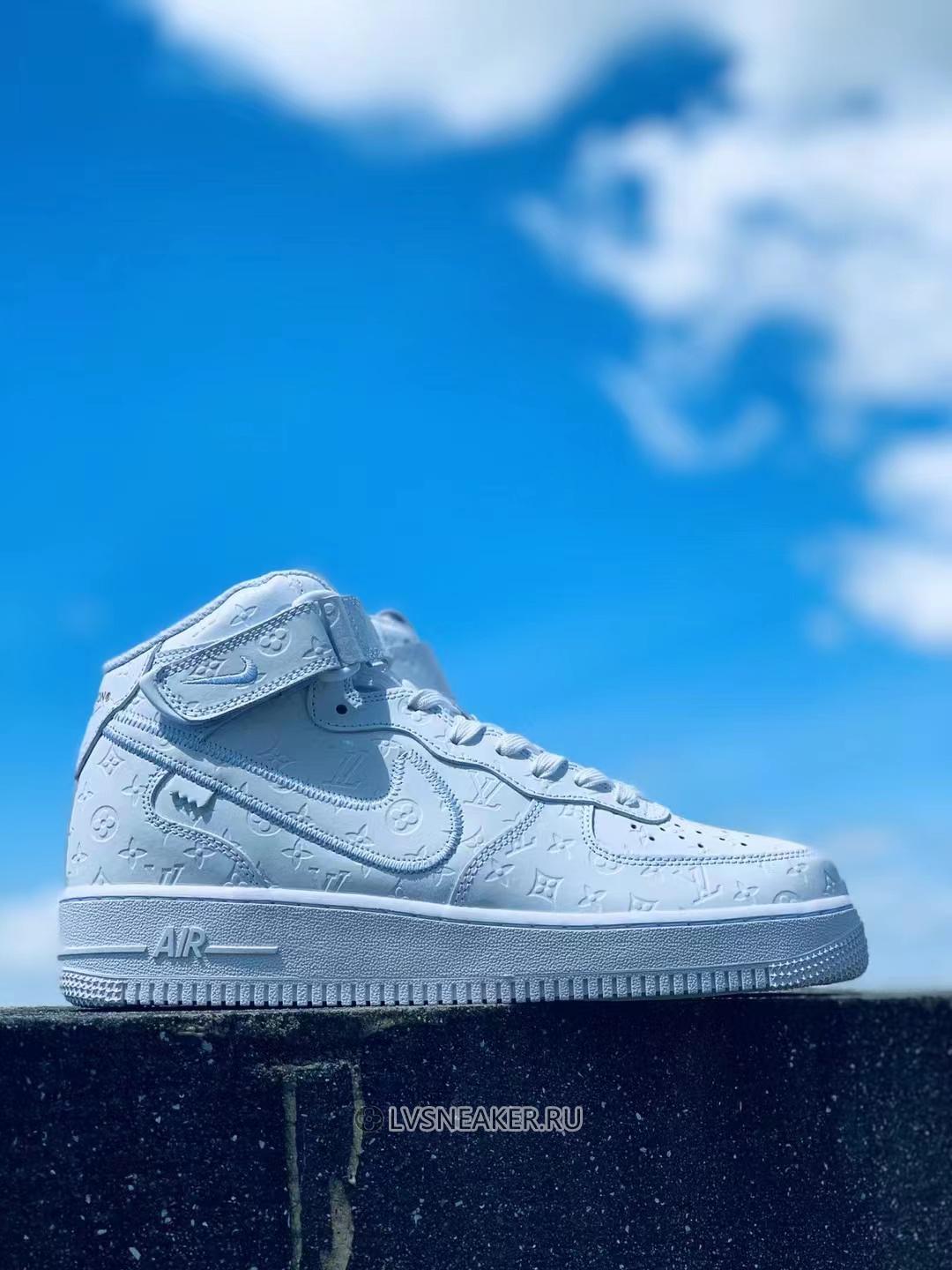 Louis Vuitton LV x Nike Air Force 1 Mid "Triple White" 1A9V90 Sneakers