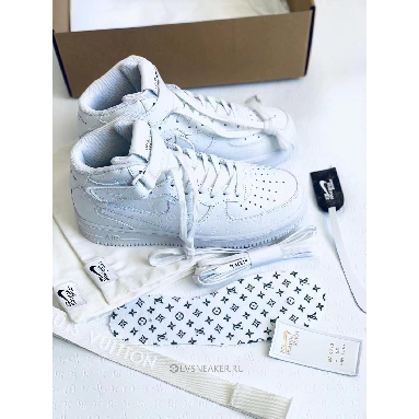 Louis Vuitton LV x Nike Air Force 1 Mid "Triple White" 1A9V90 Sneakers