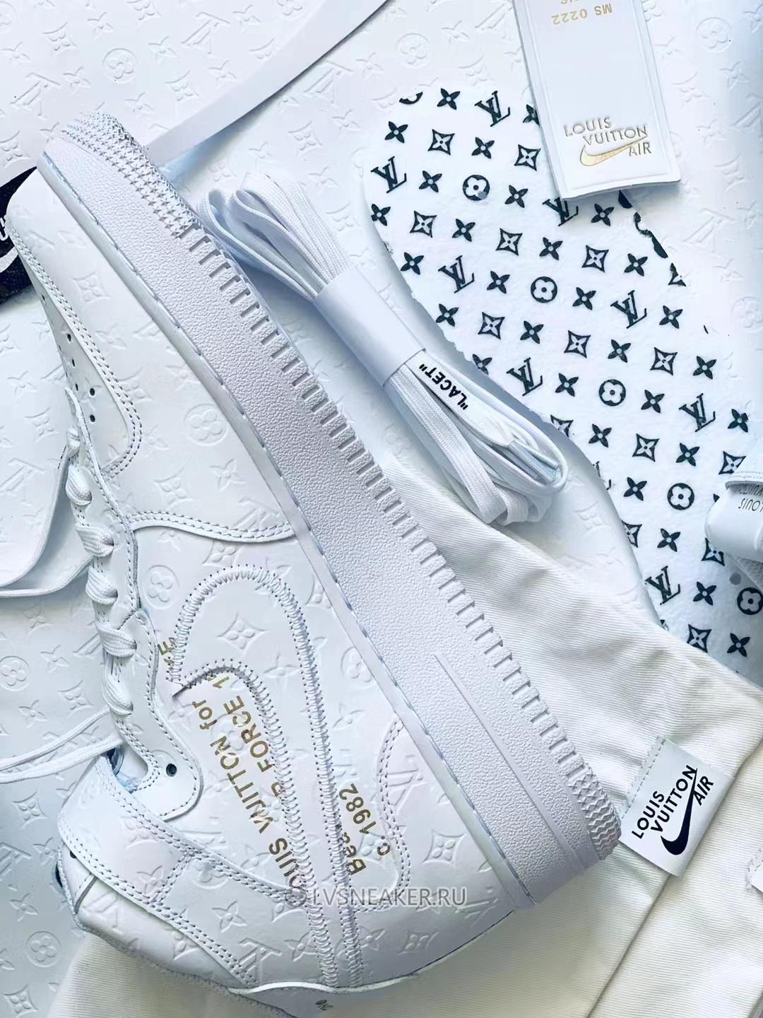 Louis Vuitton LV x Nike Air Force 1 Mid "Triple White" 1A9V90 Sneakers