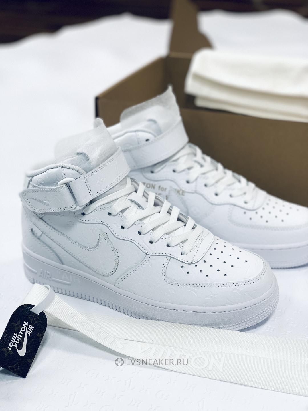 Louis Vuitton LV x Nike Air Force 1 Mid "Triple White" 1A9V90 Sneakers