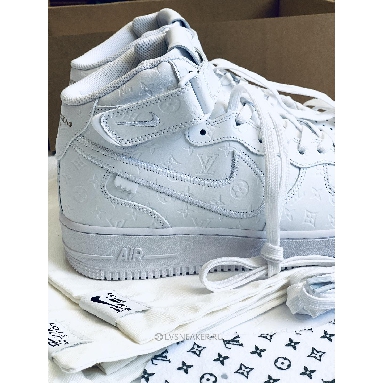 Louis Vuitton LV x Nike Air Force 1 Mid "Triple White" 1A9V90 Sneakers
