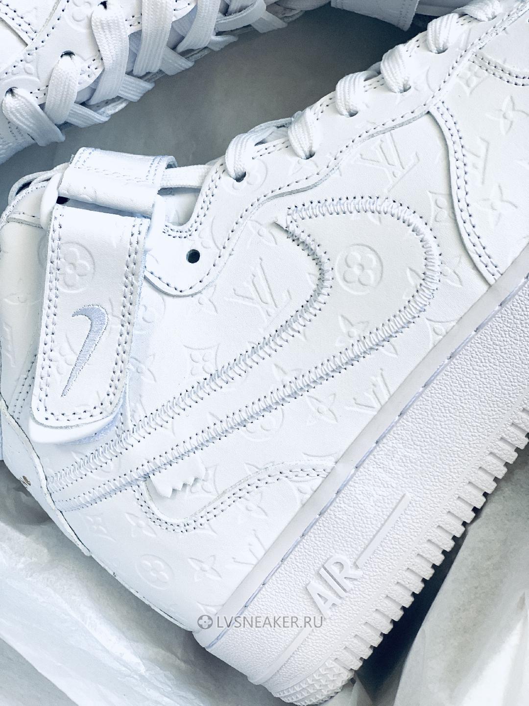 Louis Vuitton LV x Nike Air Force 1 Mid "Triple White" 1A9V90 Sneakers