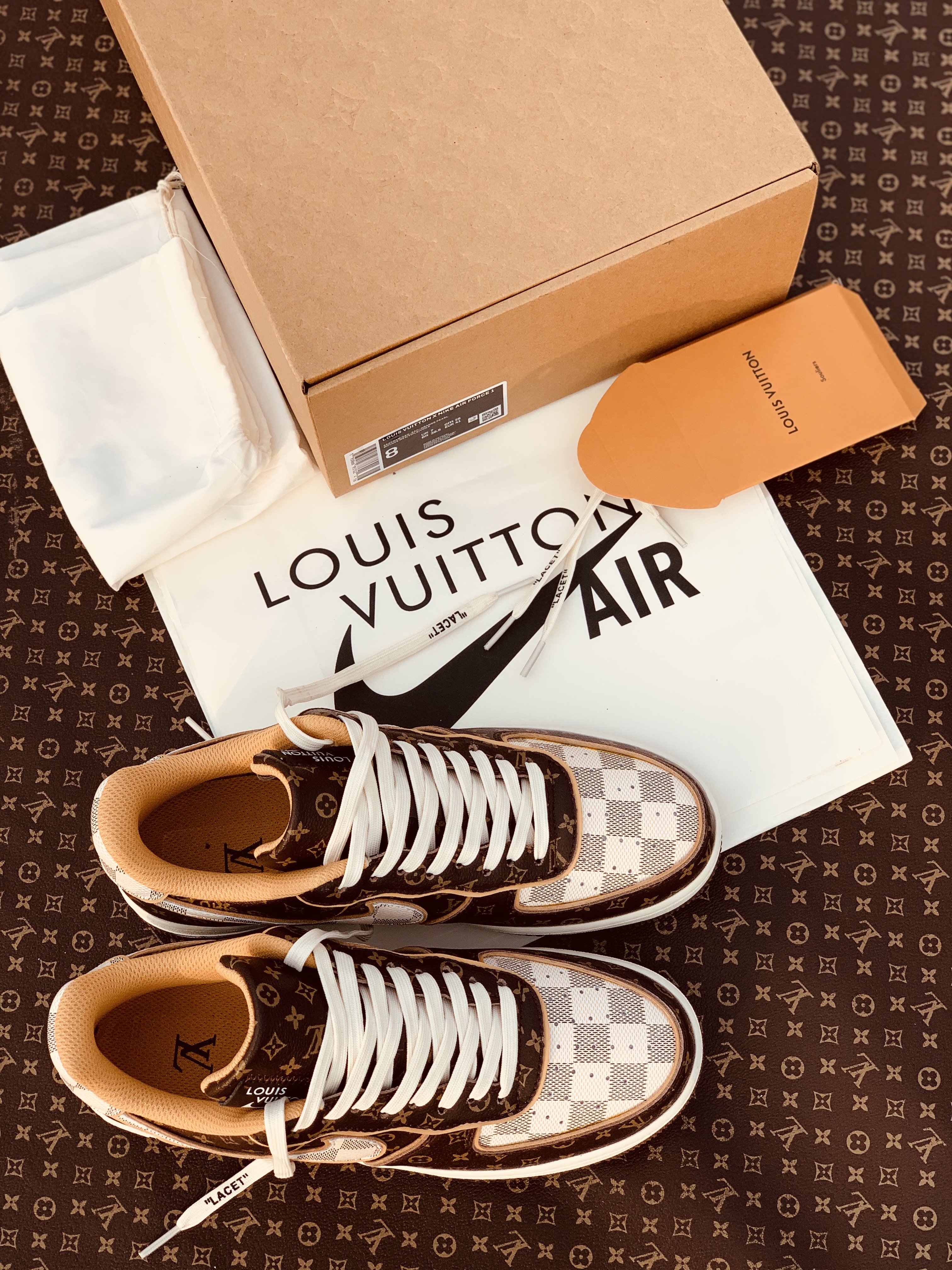Louis Vuitton x Nike Air Force 1 Low "Monogram Damier" Pilot Case LV-x-AF1-MONOGRAM-DAMIER Sneakers
