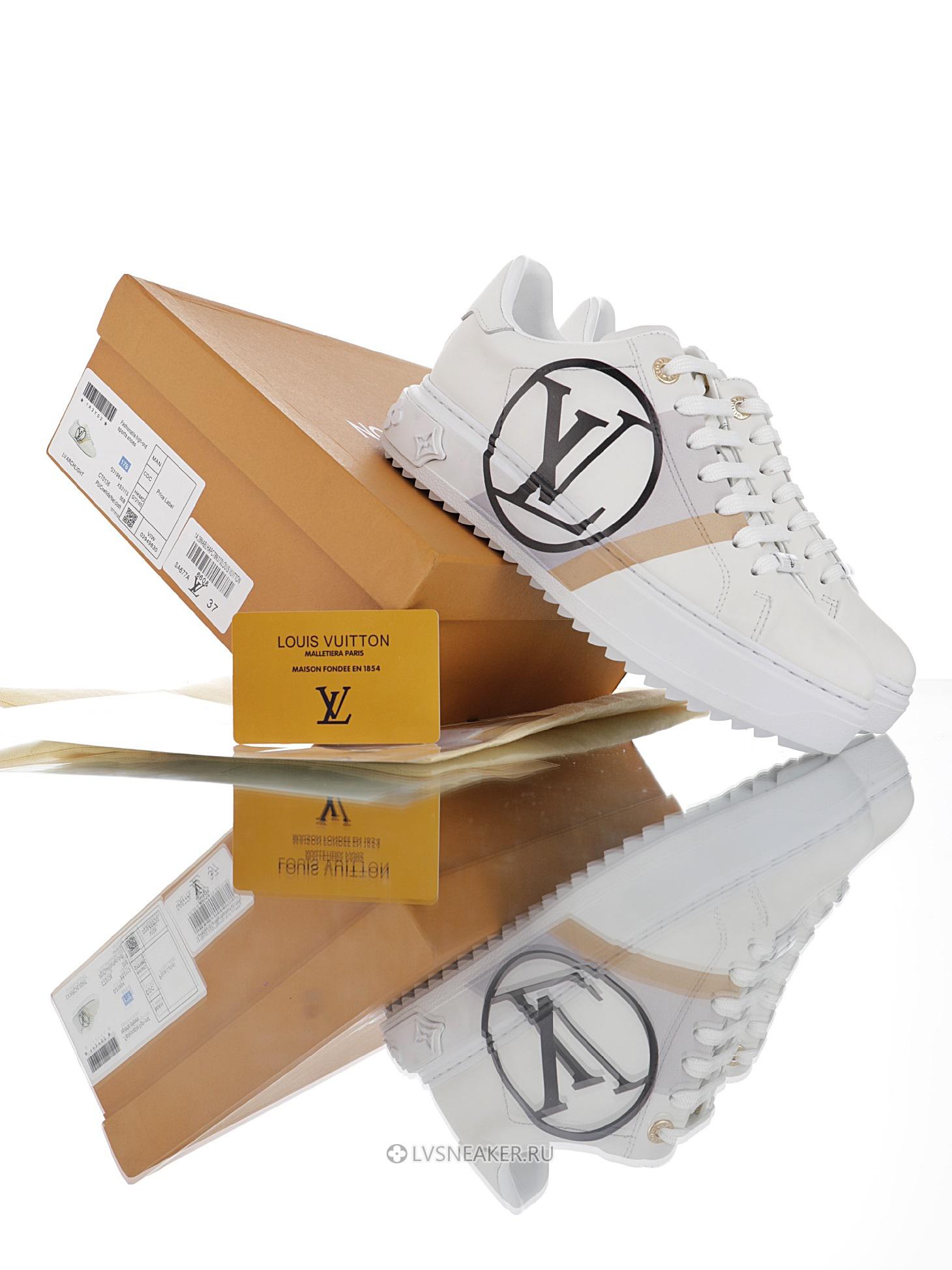 Louis Vuitton LV Time Out "White Black Leather Logo" 1A64RQ Sneakers