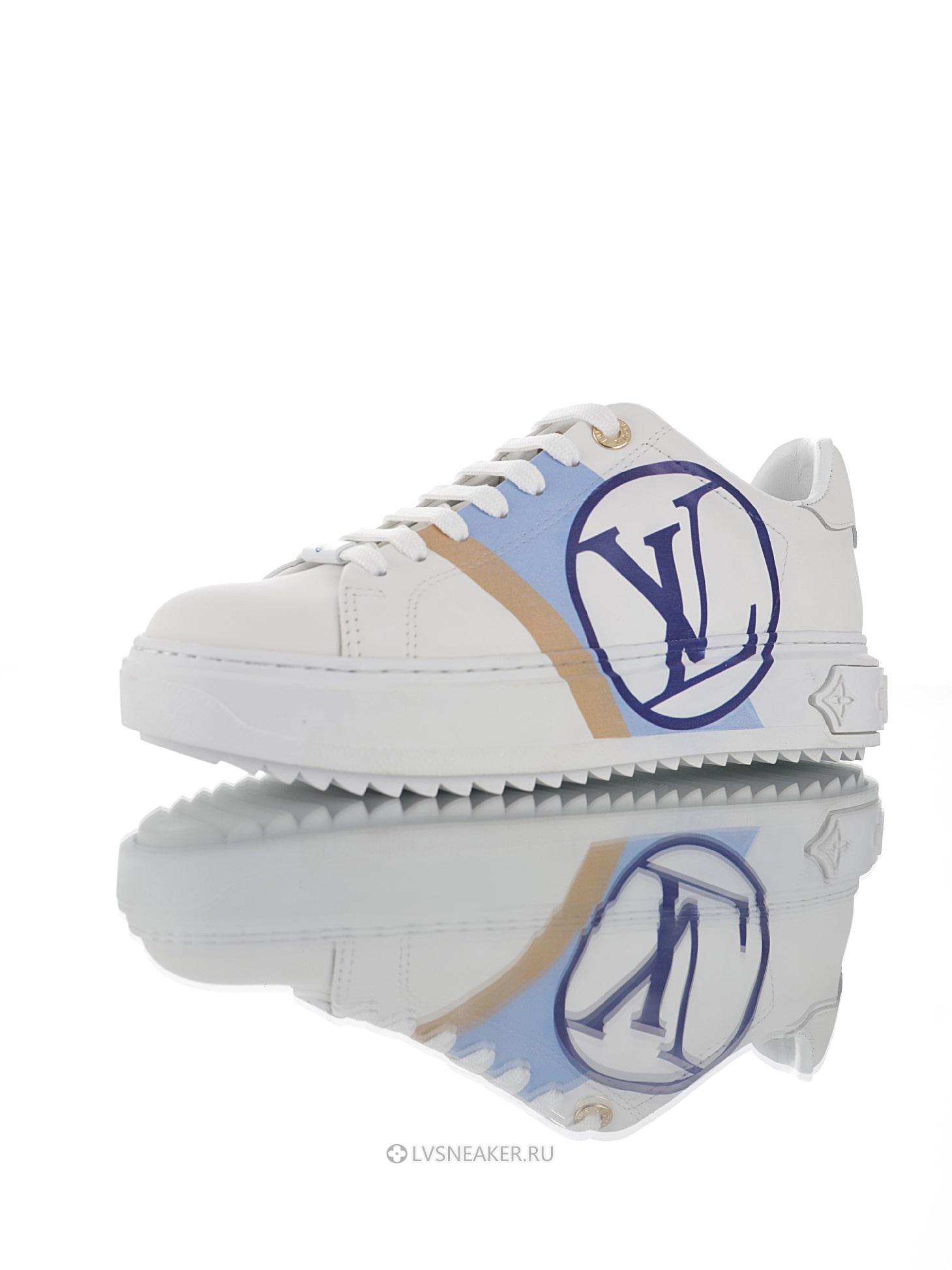 Louis Vuitton LV Time Out "White Blue Leather Logo" 1A64QK Sneakers