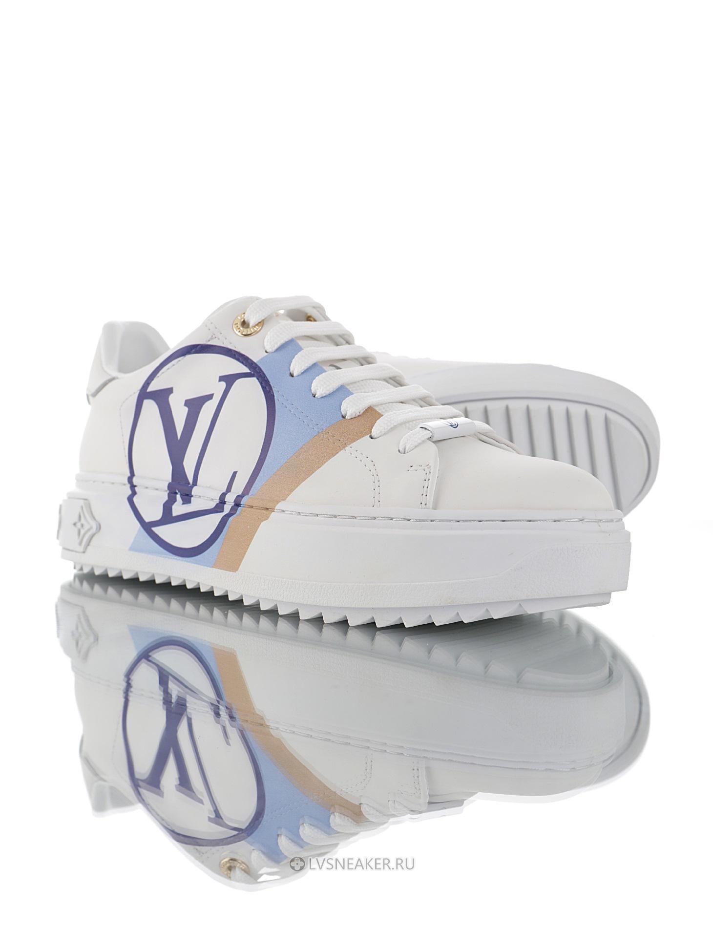 Louis Vuitton LV Time Out "White Blue Leather Logo" 1A64QK Sneakers