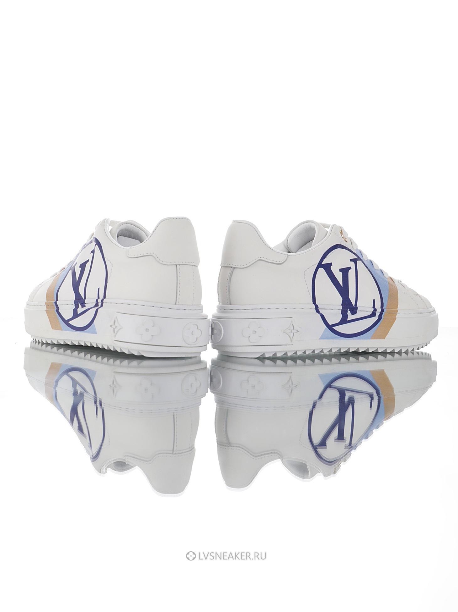 Louis Vuitton LV Time Out "White Blue Leather Logo" 1A64QK Sneakers