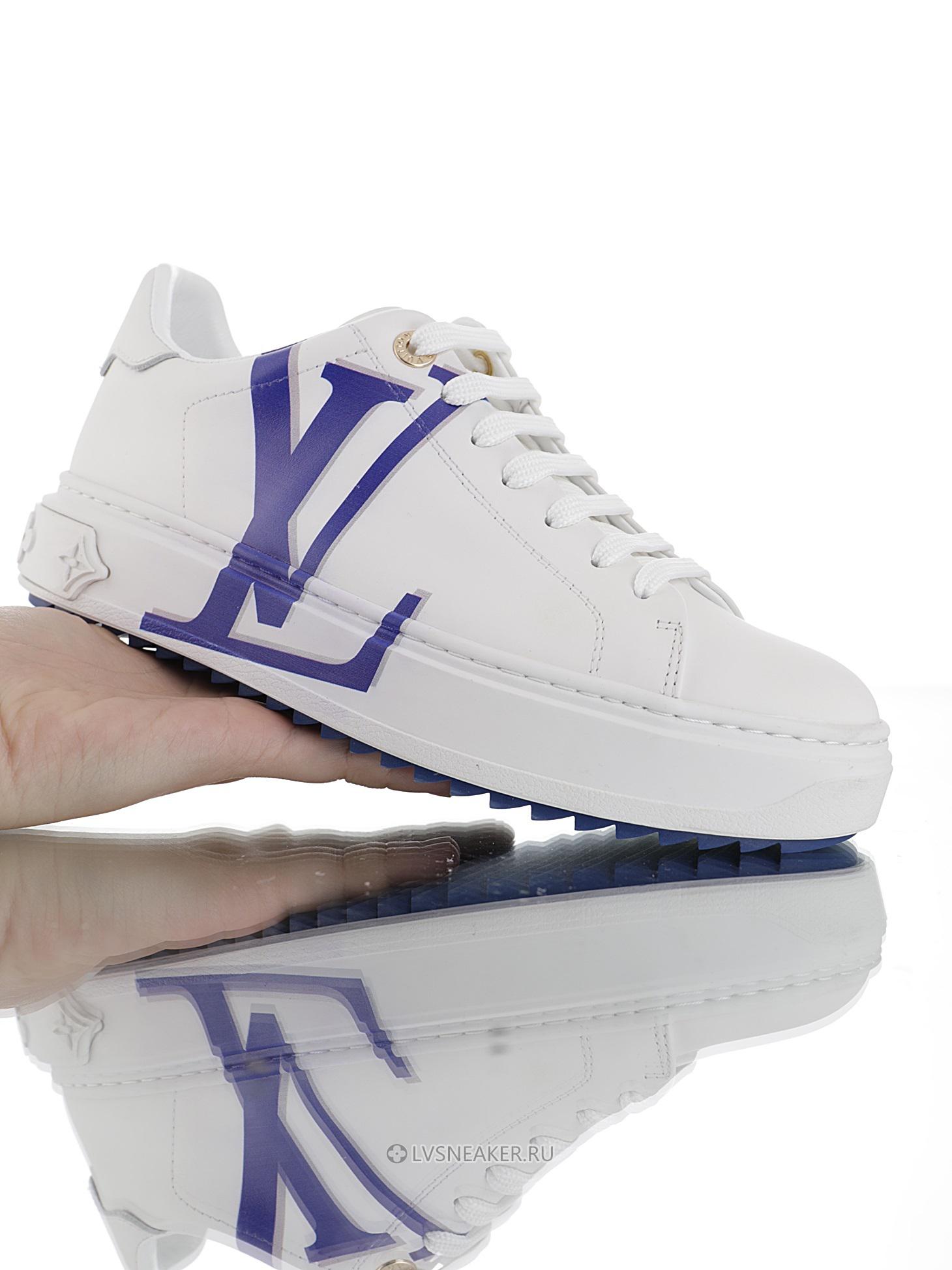 Louis Vuitton LV Time Out "White Blue Monogram" 1A4VVO-2 Sneakers