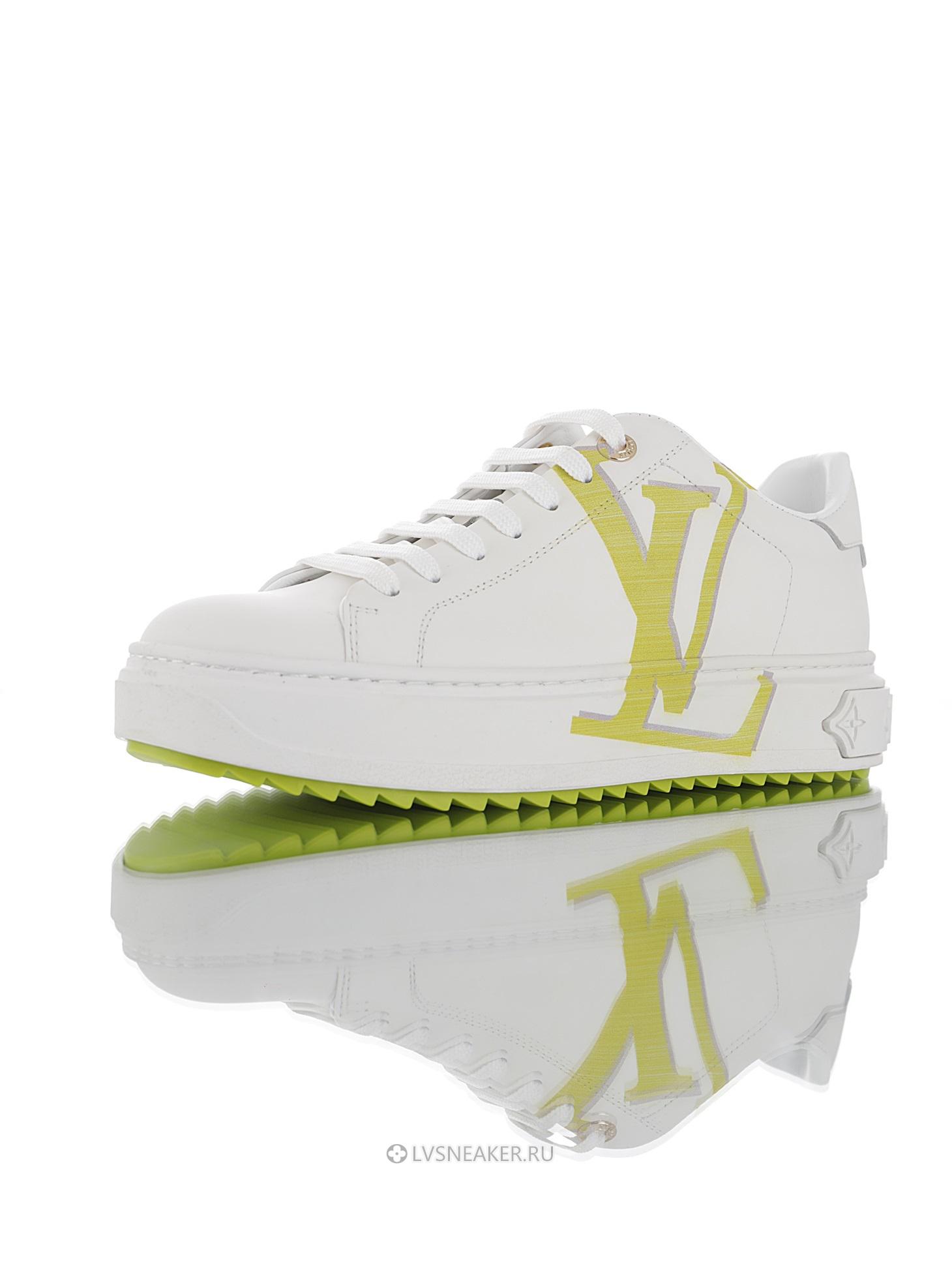Louis Vuitton LV Time Out "White Green Monogram" 1A4VVO-3 Sneakers