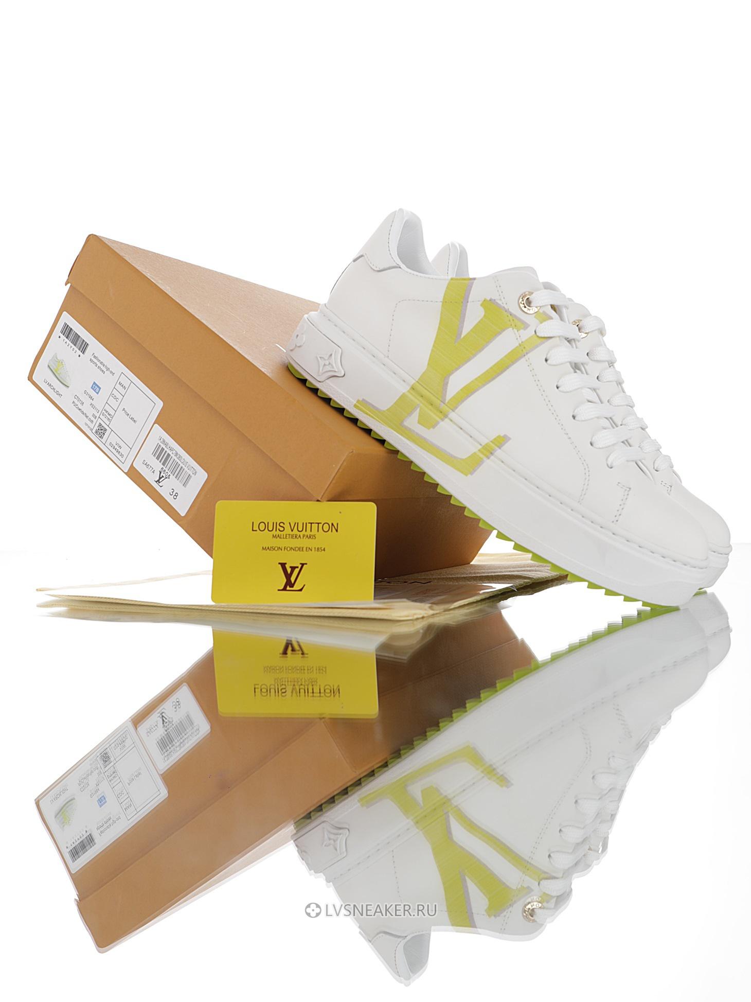 Louis Vuitton LV Time Out "White Green Monogram" 1A4VVO-3 Sneakers