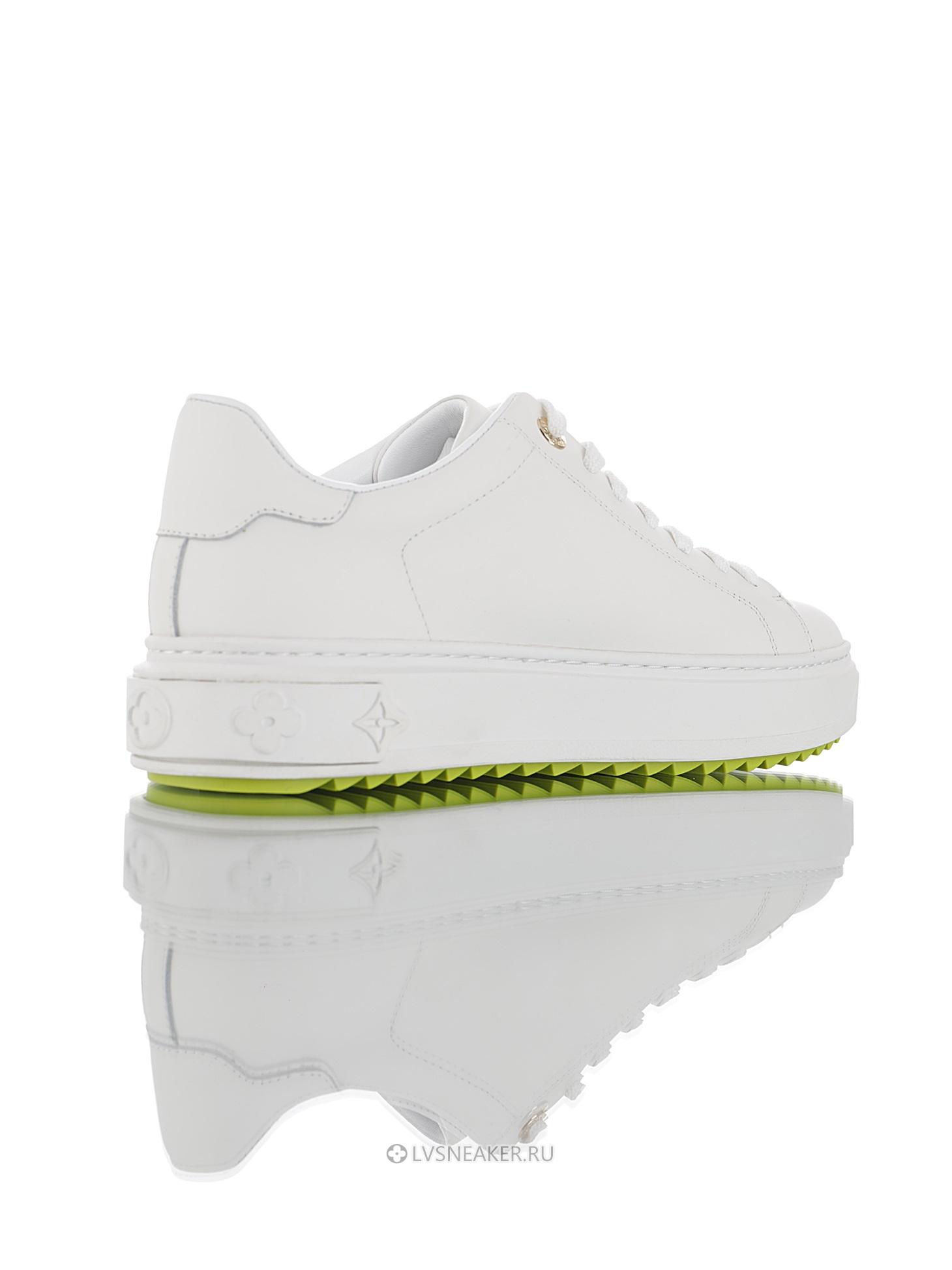 Louis Vuitton LV Time Out "White Green Monogram" 1A4VVO-3 Sneakers