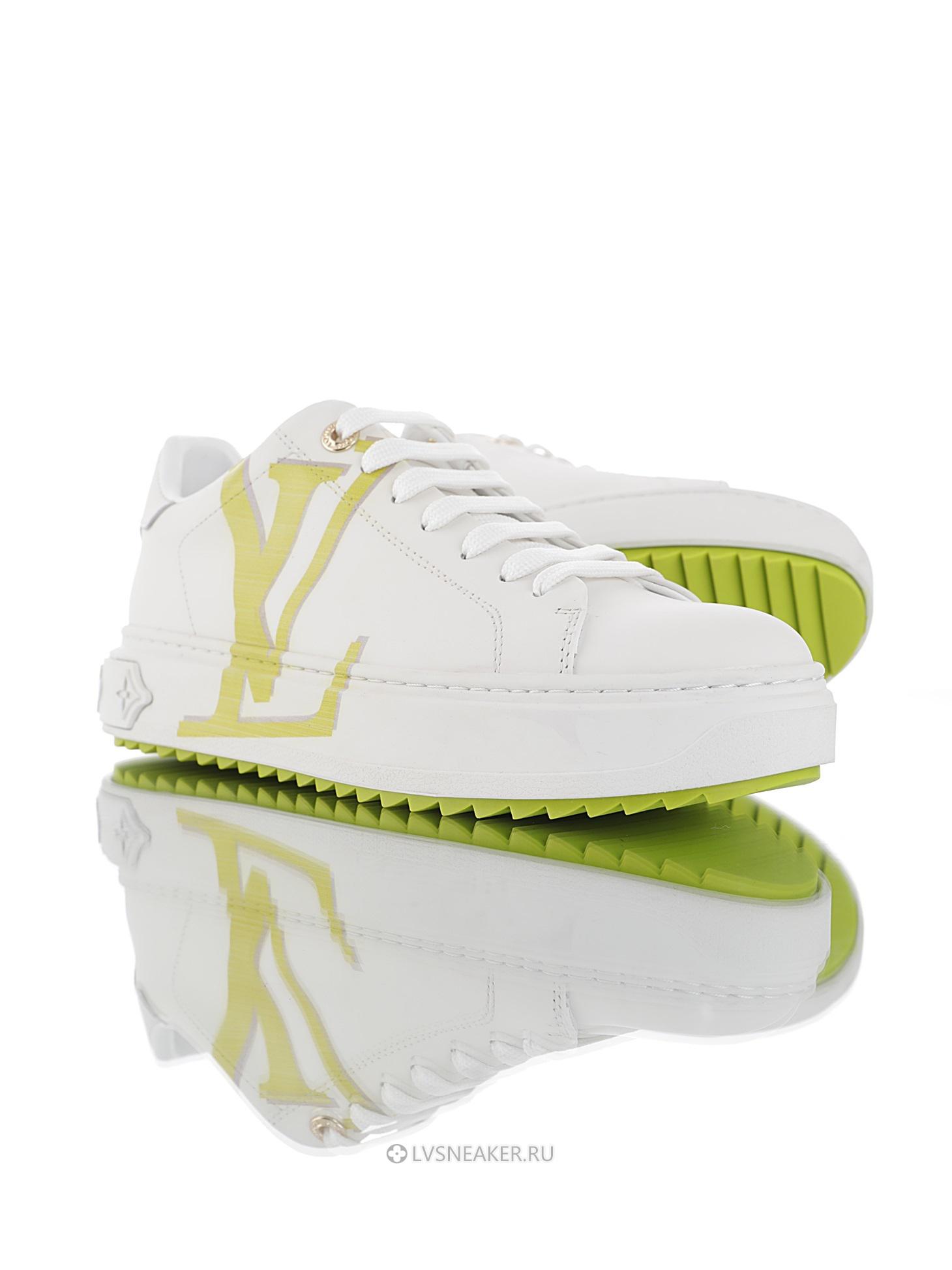 Louis Vuitton LV Time Out "White Green Monogram" 1A4VVO-3 Sneakers