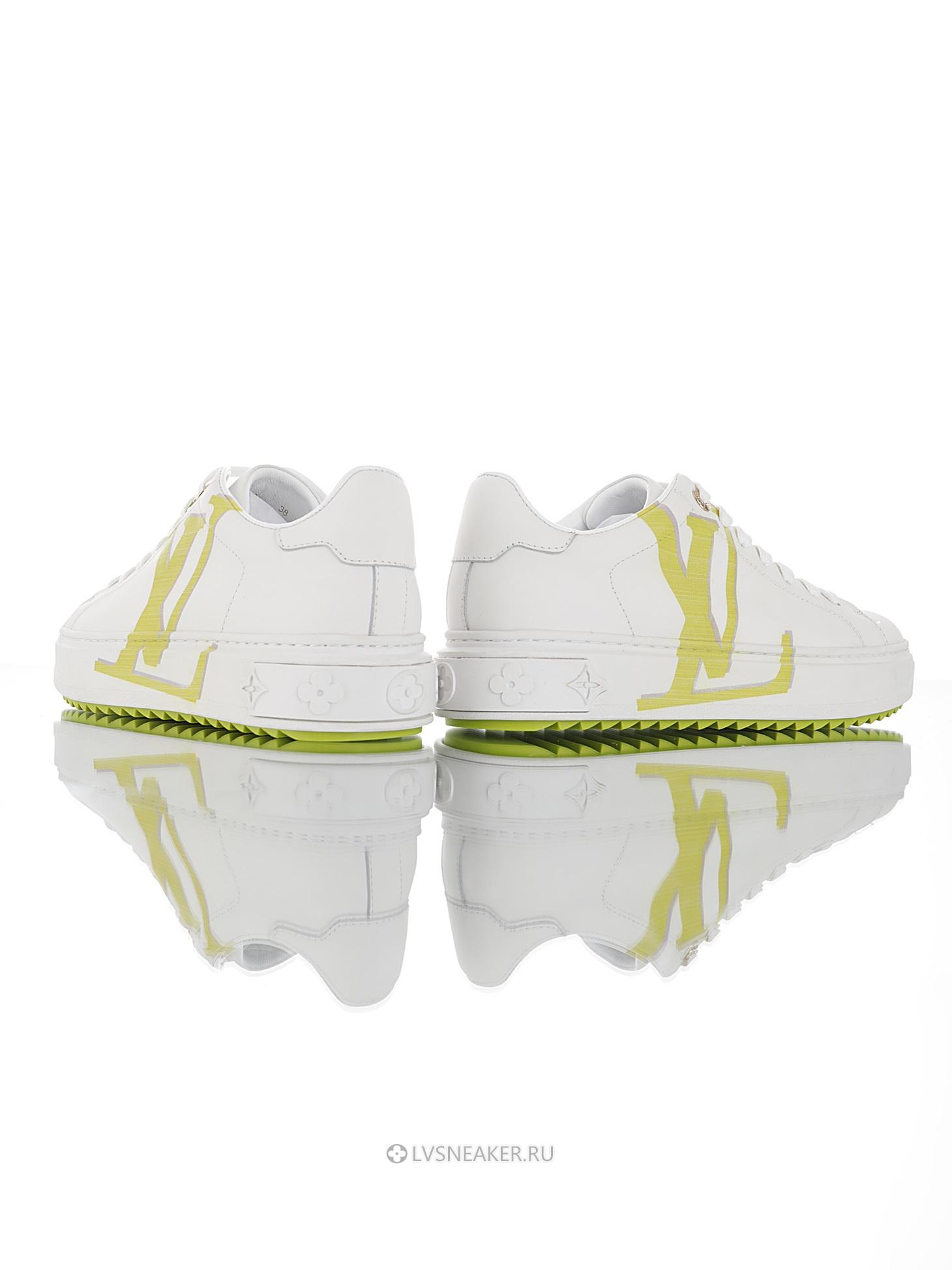 Louis Vuitton LV Time Out "White Green Monogram" 1A4VVO-3 Sneakers