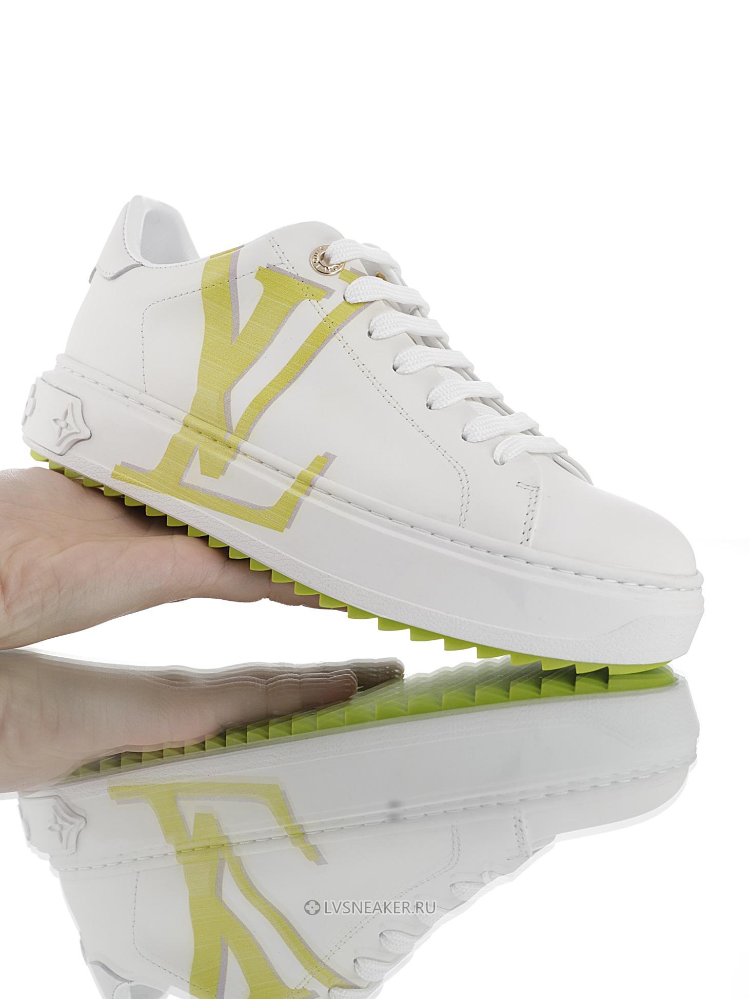 Louis Vuitton LV Time Out "White Green Monogram" 1A4VVO-3 Sneakers