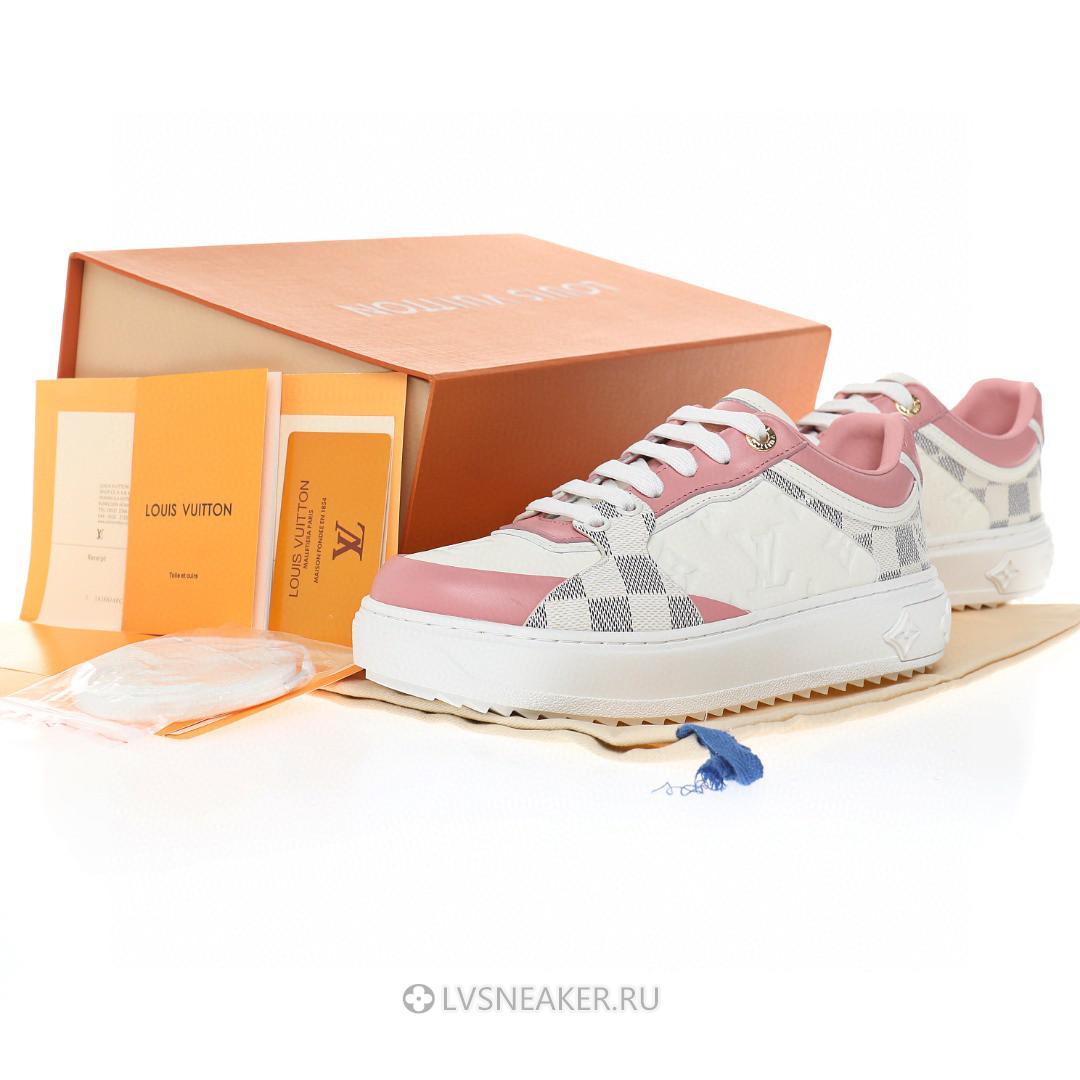 Louis Vuitton LV Time Out "White with Plaid and Logo Monogram" 1A9PYU Sneakers
