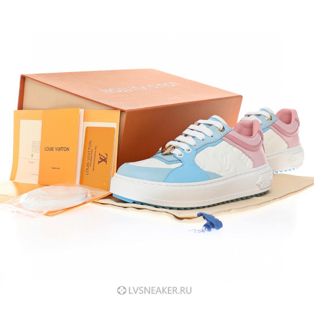 Louis Vuitton LV Time Out "White Monogram with Blue Pink" 1A9QB4 Sneakers