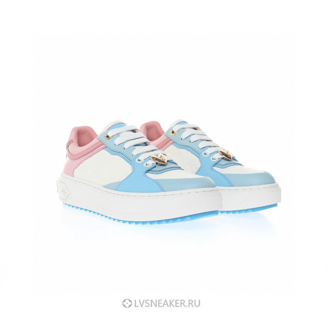 Louis Vuitton LV Time Out "White Monogram with Blue Pink" 1A9QB4 Sneakers