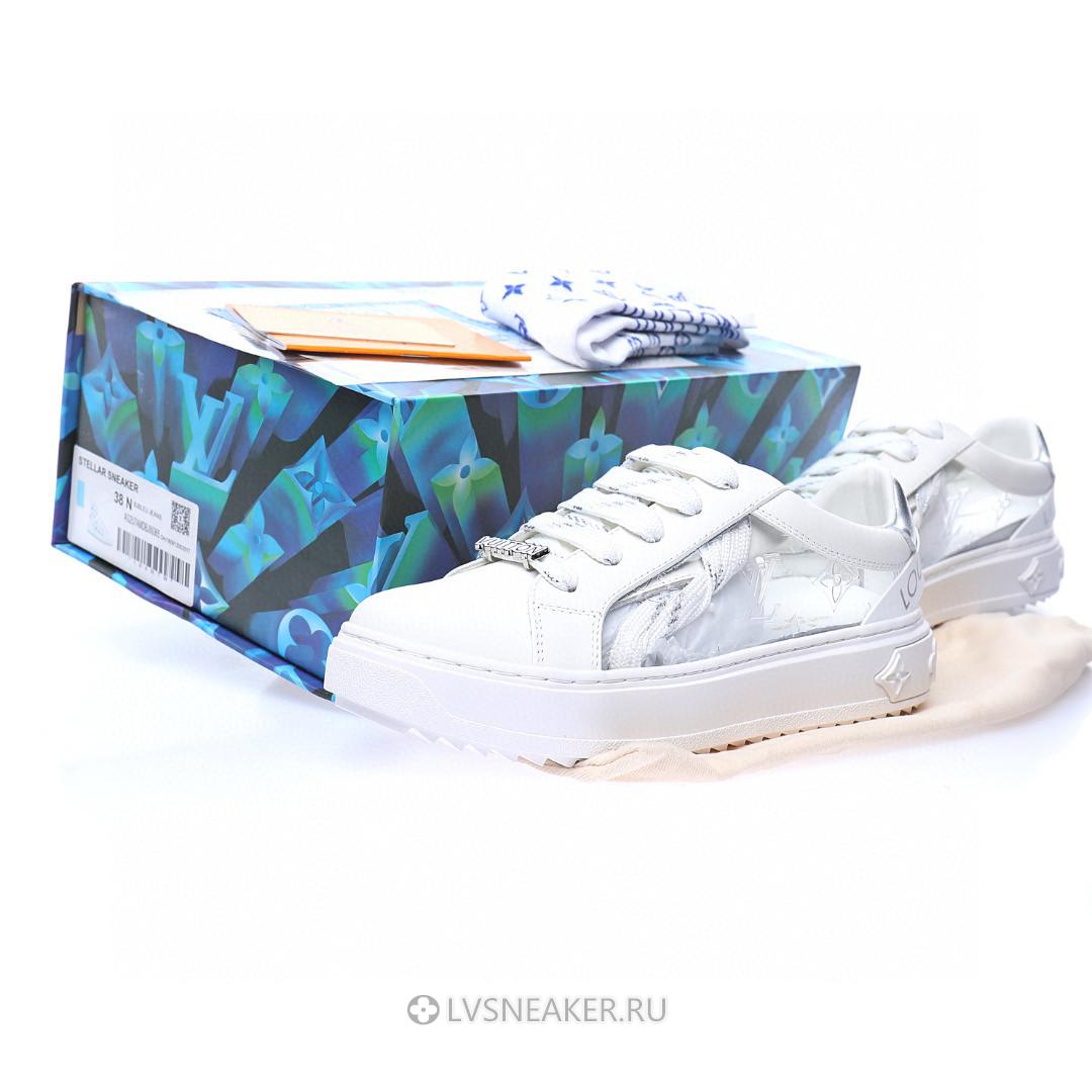 Louis Vuitton LV Time Out "White Silver Monogram PVC" 1A9PZA Sneakers