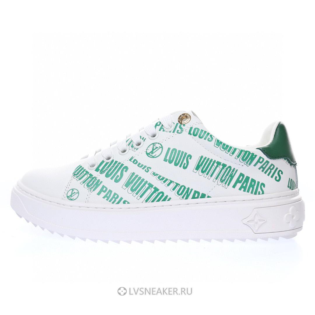 Louis Vuitton LV Time Out "White Green" 1A9D16 Sneakers