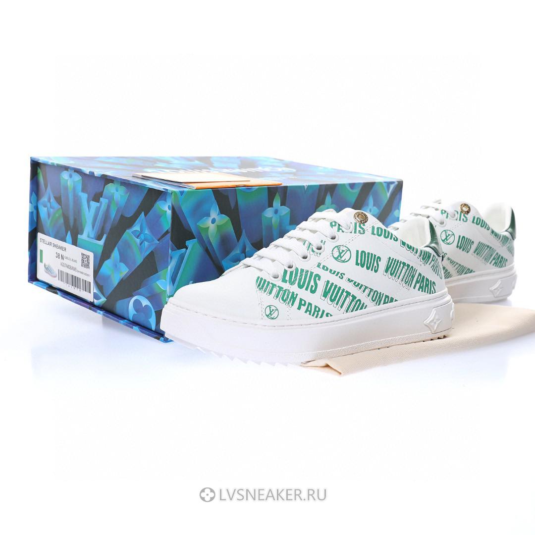 Louis Vuitton LV Time Out "White Green" 1A9D16 Sneakers