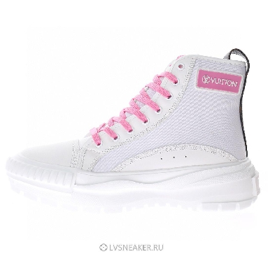 Louis Vuitton LV Squad "White Pink Brown" 1A9403 Trainer Boots