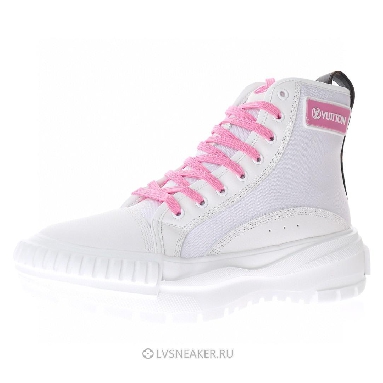 Louis Vuitton LV Squad "White Pink Brown" 1A9403 Trainer Boots