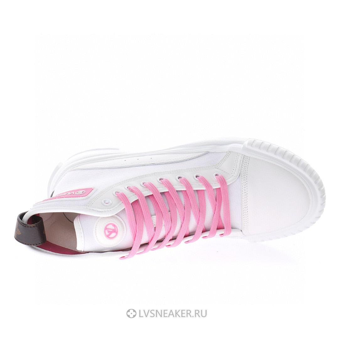 Louis Vuitton LV Squad "White Pink Brown" 1A9403 Trainer Boots