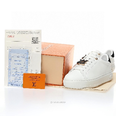 Louis Vuitton LV Time Out "White with Black Rhinestone" 1AAW0C-2 Sneakers