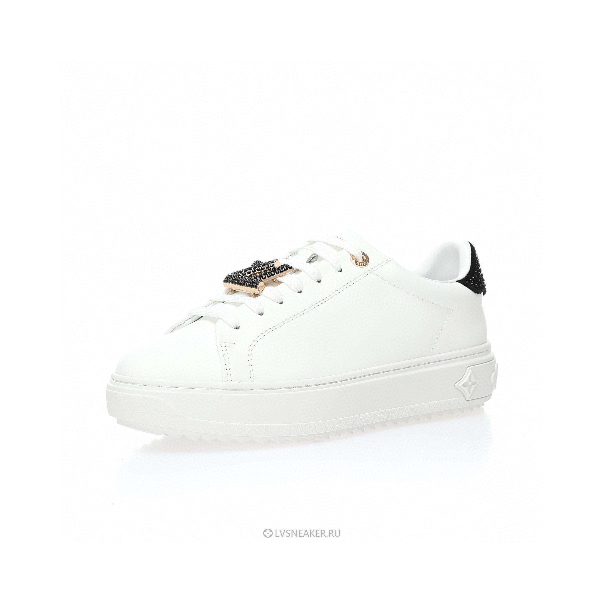 Louis Vuitton LV Time Out "White with Black Rhinestone" 1AAW0C-2 Sneakers