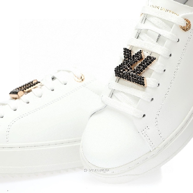 Louis Vuitton LV Time Out "White with Black Rhinestone" 1AAW0C-2 Sneakers