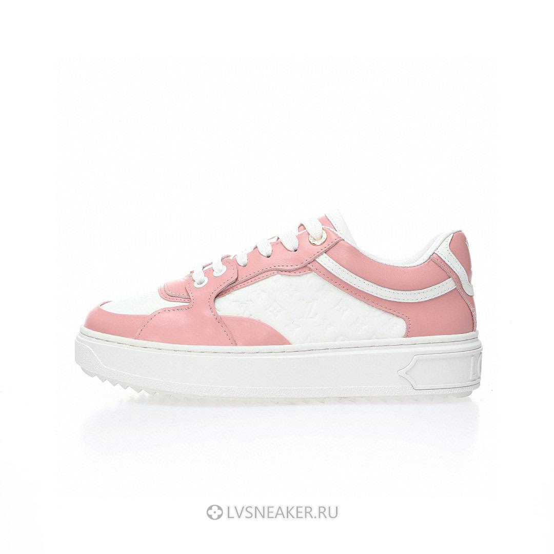 Louis Vuitton LV Time Out "White Mini Monogram Pink" 1ABURV Sneakers