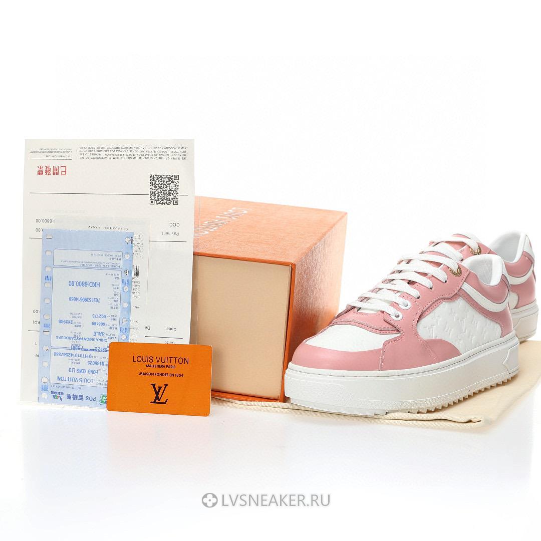 Louis Vuitton LV Time Out "White Mini Monogram Pink" 1ABURV Sneakers