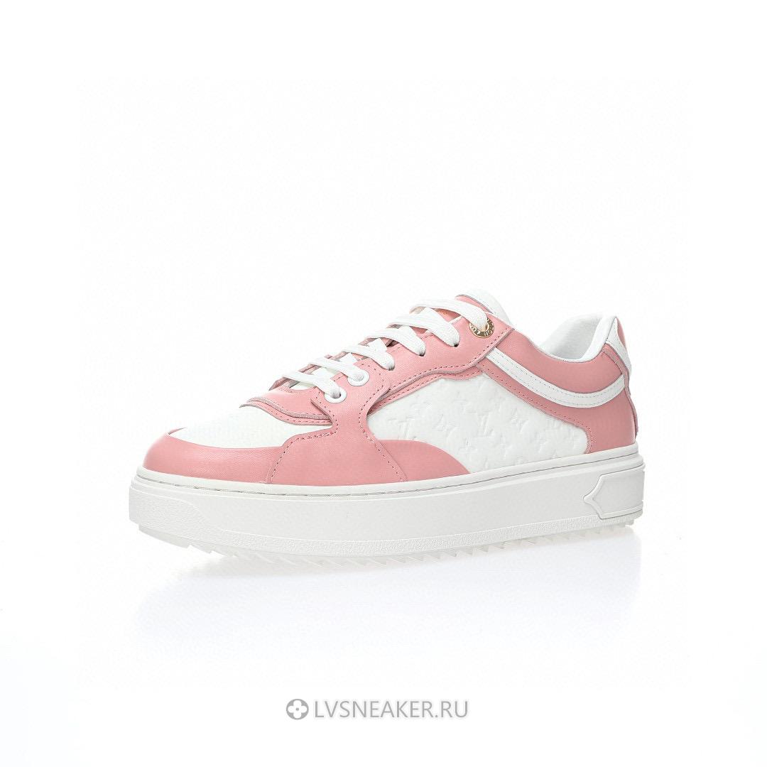 Louis Vuitton LV Time Out "White Mini Monogram Pink" 1ABURV Sneakers