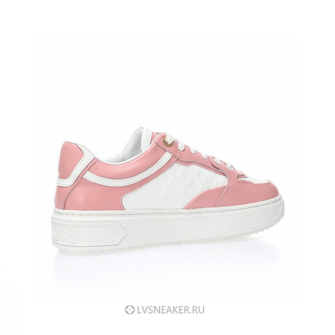 Louis Vuitton LV Time Out "White Mini Monogram Pink" 1ABURV Sneakers
