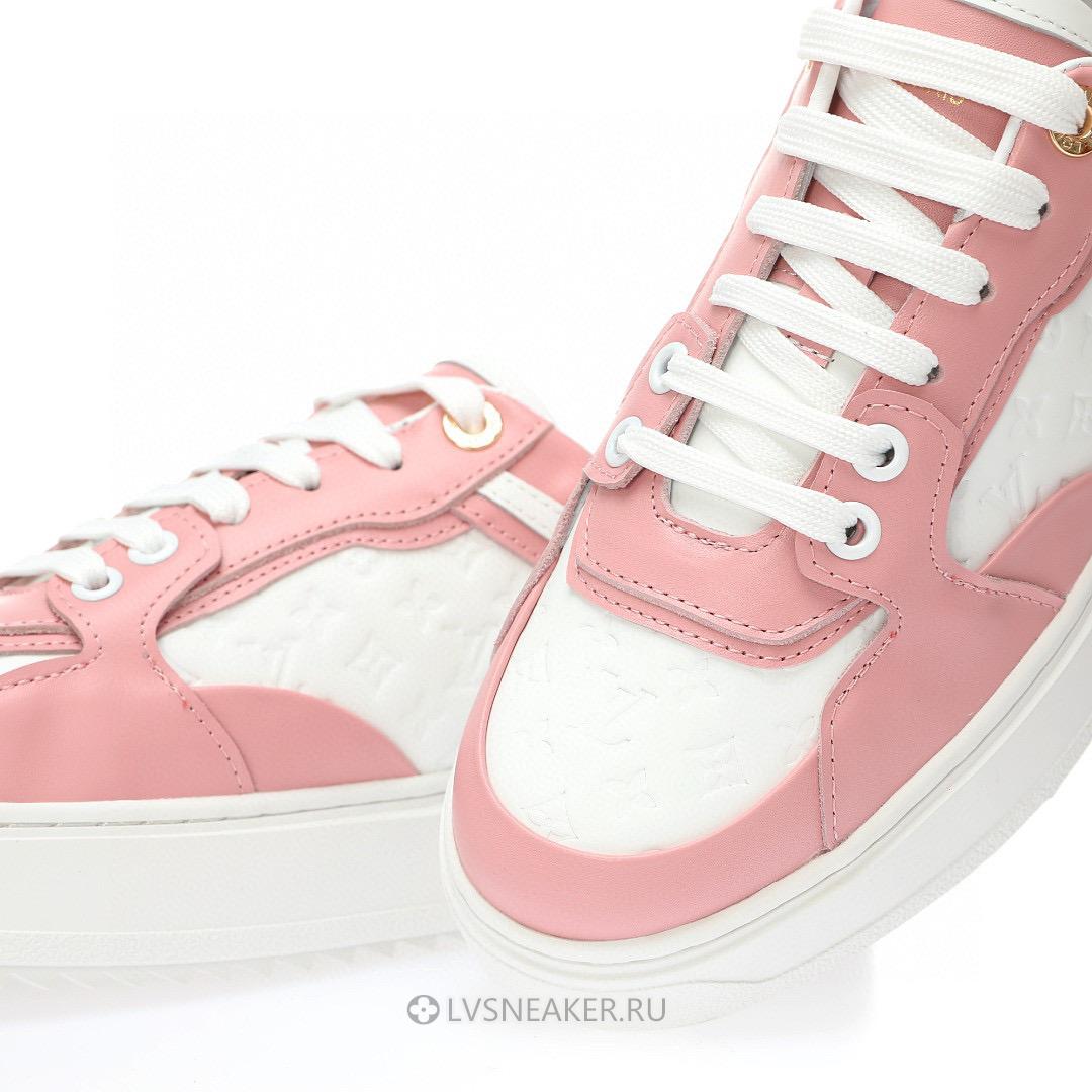 Louis Vuitton LV Time Out "White Mini Monogram Pink" 1ABURV Sneakers