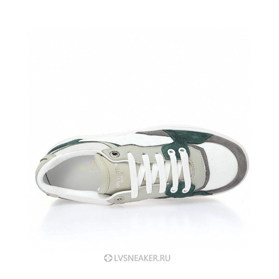 Louis Vuitton LV Time Out "White Mini Monogram with Green Grey" 1ABUTD-2 Sneakers