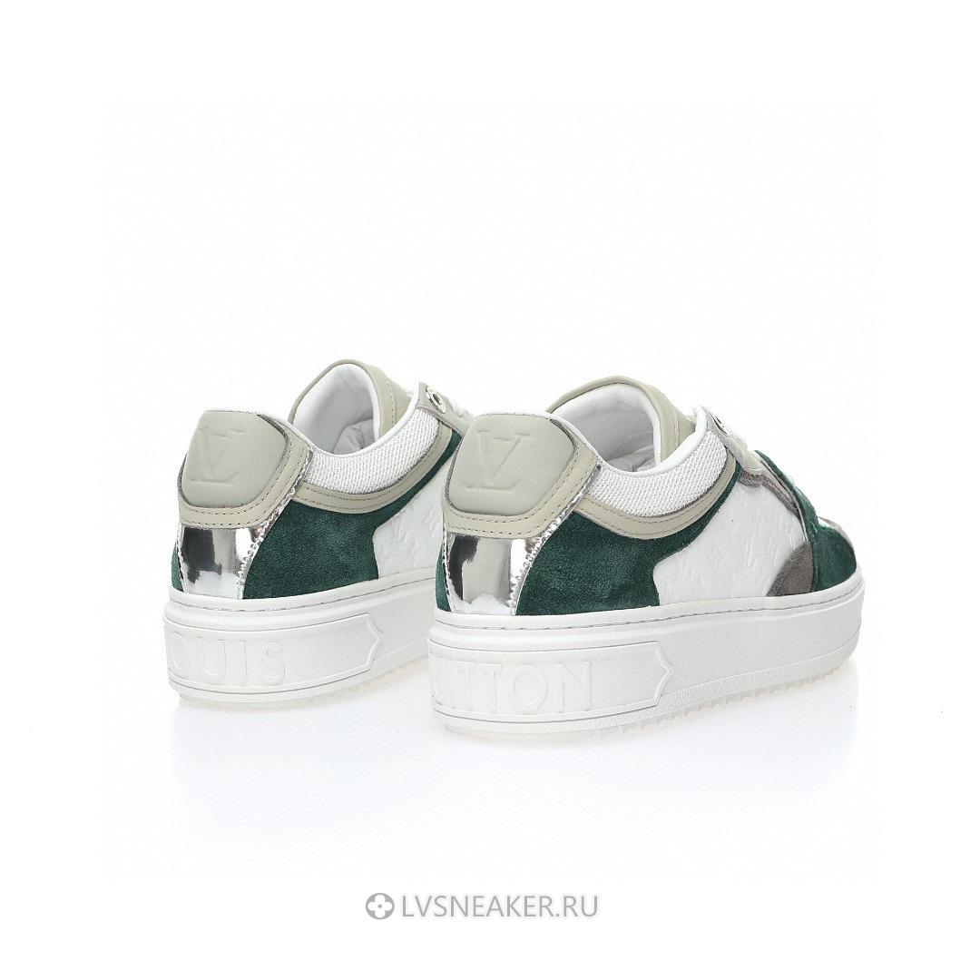Louis Vuitton LV Time Out "White Mini Monogram with Green Grey" 1ABUTD-2 Sneakers