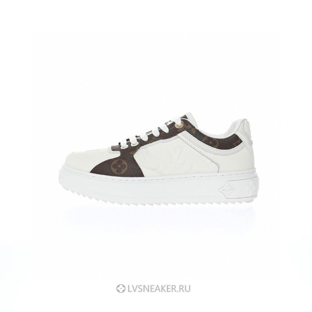 Louis Vuitton LV Time Out "White Monogram with Brown Monogram" 1AAWFP  Sneakers