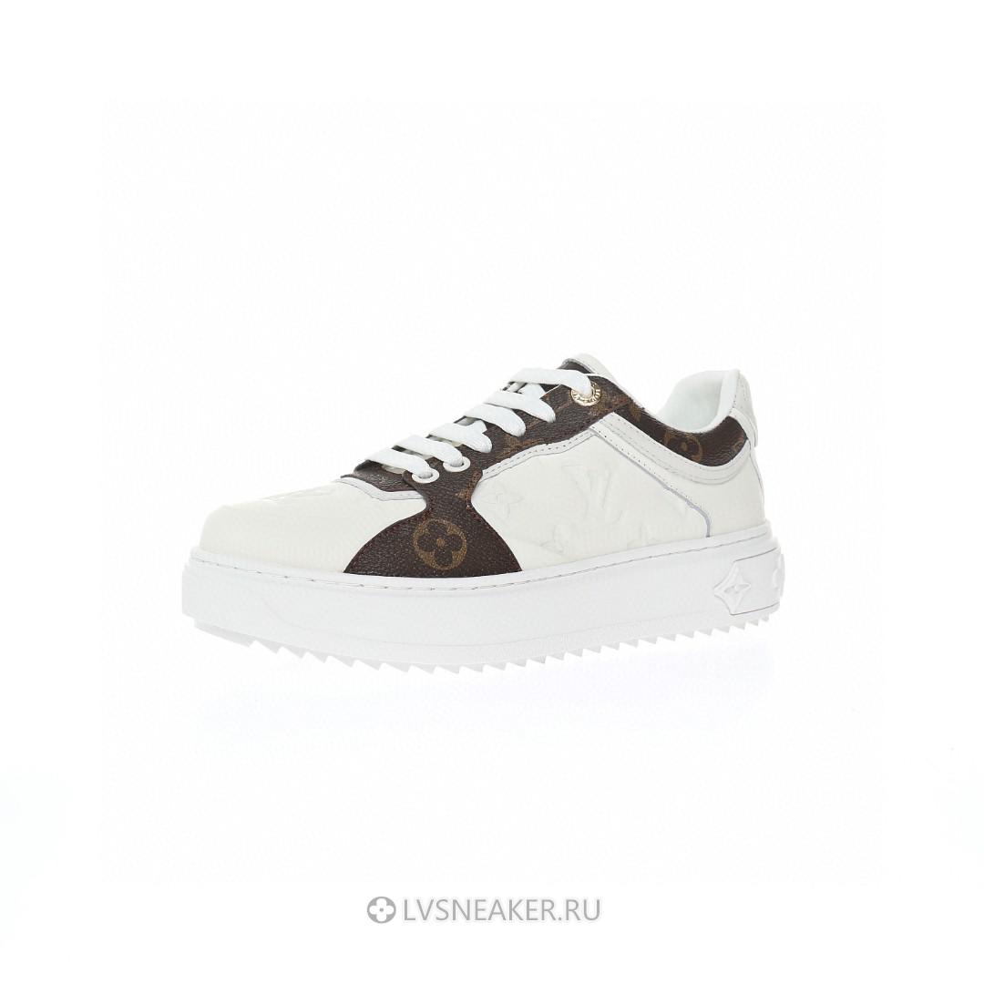 Louis Vuitton LV Time Out "White Monogram with Brown Monogram" 1AAWFP  Sneakers