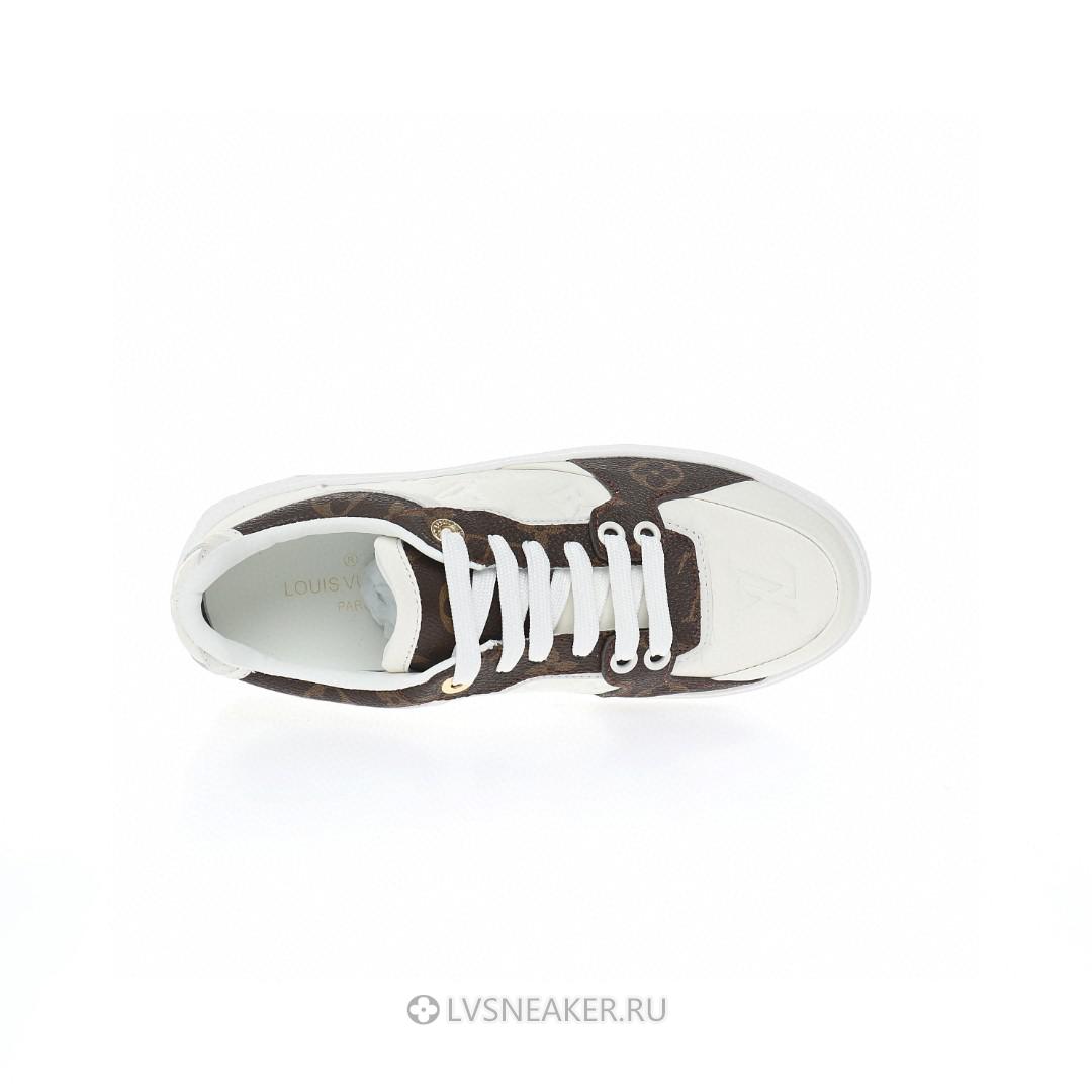 Louis Vuitton LV Time Out "White Monogram with Brown Monogram" 1AAWFP  Sneakers