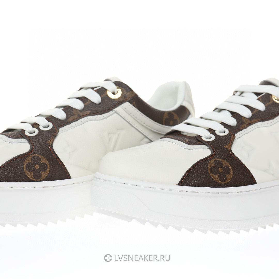 Louis Vuitton LV Time Out "White Monogram with Brown Monogram" 1AAWFP  Sneakers