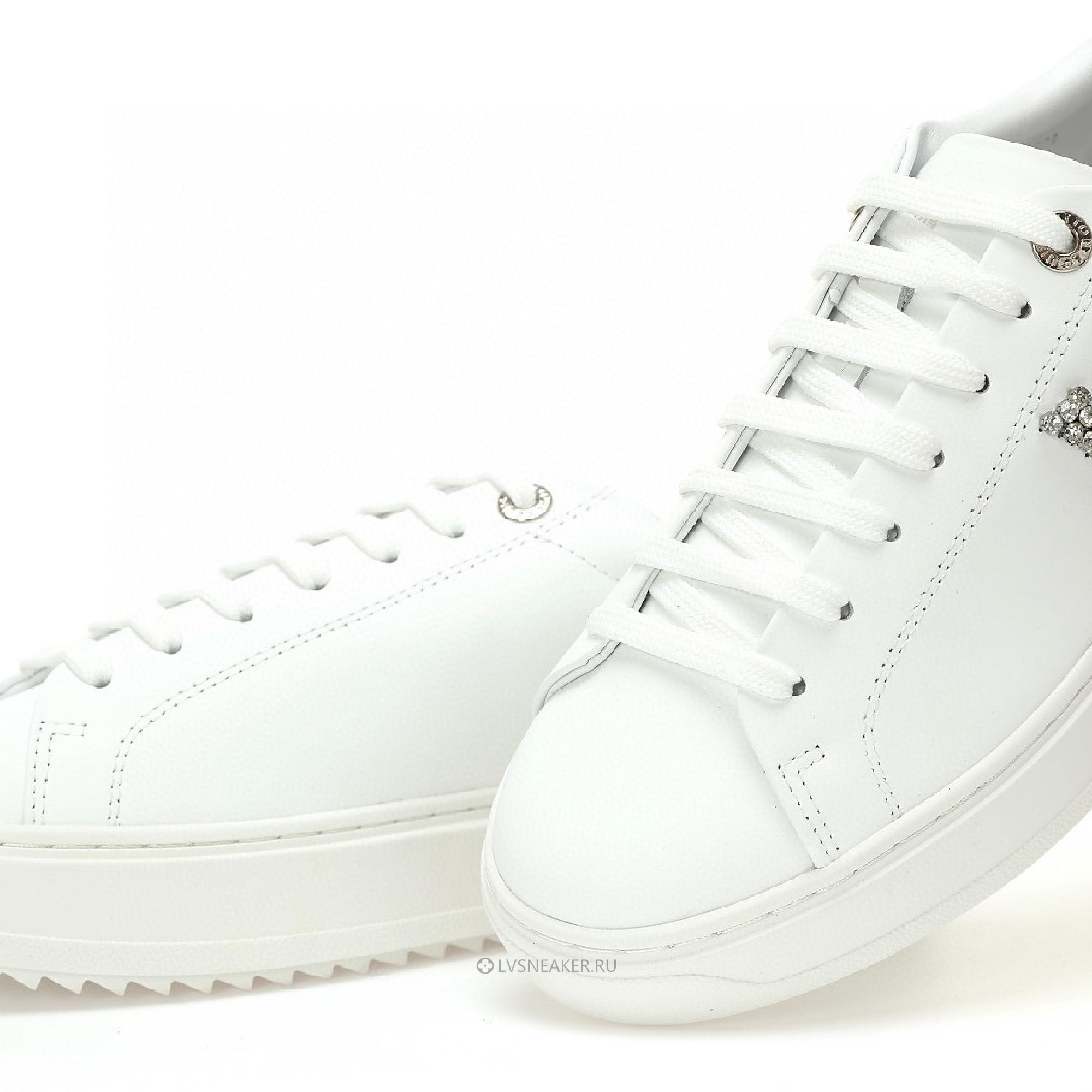 Louis Vuitton LV Time Out "White with Silver Rhinestone Logo" 1AAW10 Sneakers
