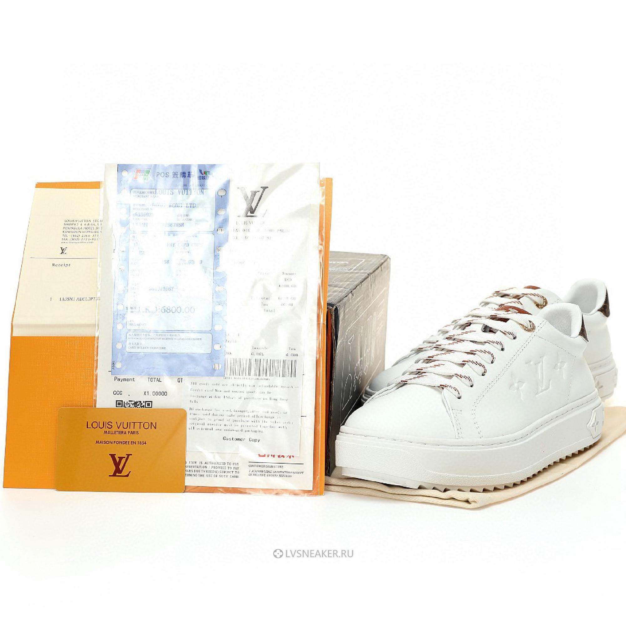 Louis Vuitton LV Time Out "White with Brown" 1AADMW Sneakers
