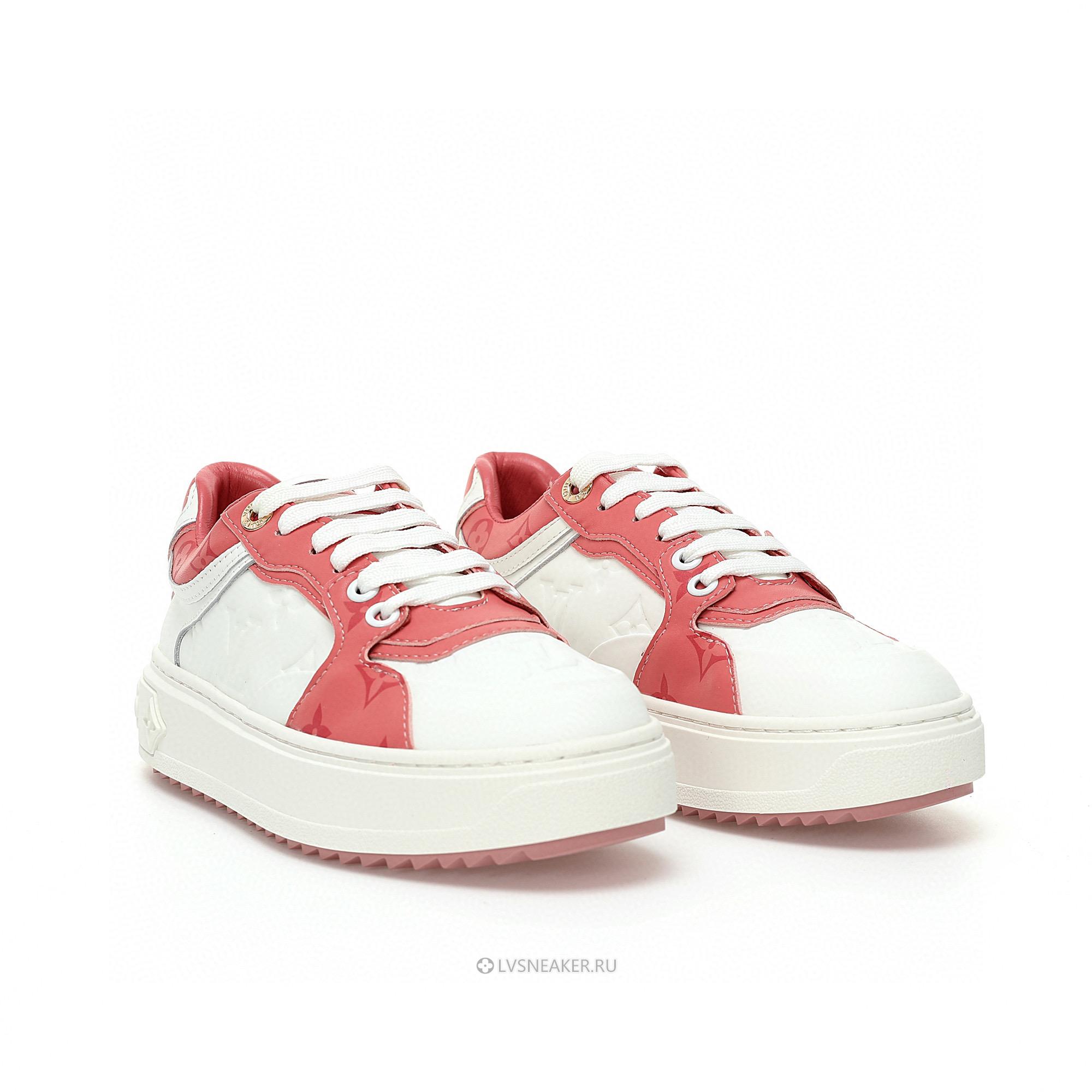 Louis Vuitton LV Time Out "White and Pink Monogram" 1AB33E-2 Sneakers