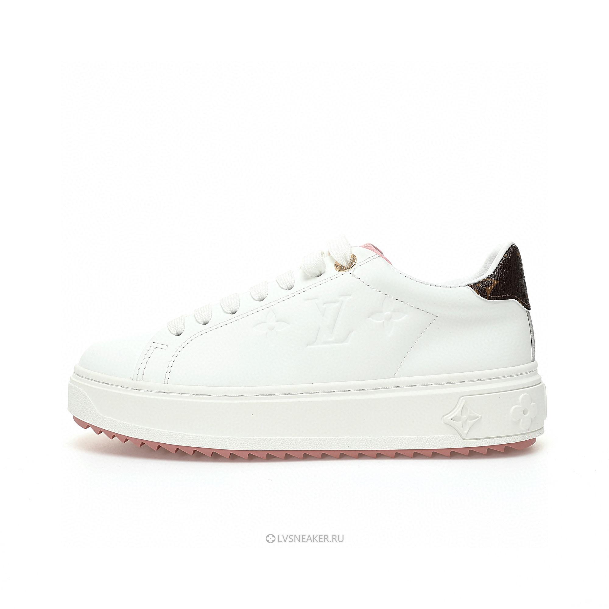 Louis Vuitton LV Time Out "White Pink Brown" 1ABB5S Sneakers